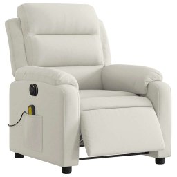 vidaXL Massagestoel elektrisch verstelbaar fluweel crèmekleurig