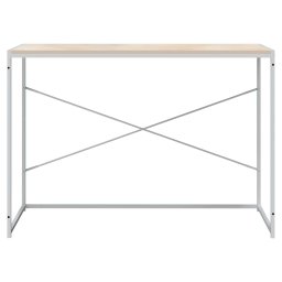 vidaXL Computerbureau 110x60x70 cm bewerkt hout wit en eikenkleurig