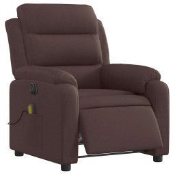 vidaXL Massagestoel elektrisch verstelbaar stof donkerbruin