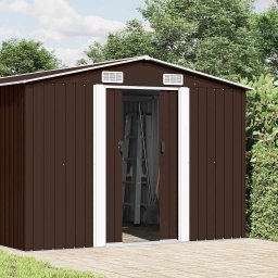 vidaXL Tuinschuur 257x392x181 cm metaal bruin