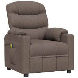 vidaXL Massagestoel elektrisch stof taupe