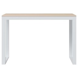vidaXL Computerbureau 110x60x73 cm spaanplaat wit en eikenkleurig