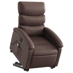 vidaXL Sta-op-massagestoel elektrisch kunstleer bruin