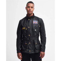 Barbour Bourbour International Union Jack Wax Jas (Maat - L, Kleur - BLACK)