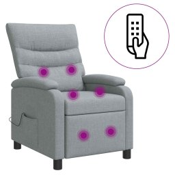 vidaXL Massage Recliner Lichtgrijs Stof