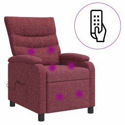 vidaXL Massage Recliner Wijnrood Stof