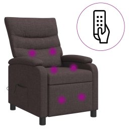 vidaXL Massage Recliner Donkerbruin Stof