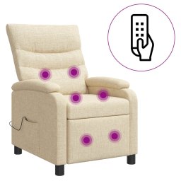 vidaXL Massage Recliner Crèmekleurig Stof