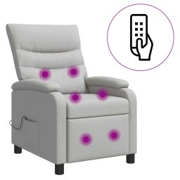 vidaXL Massage Recliner Wolkengrijs Stof