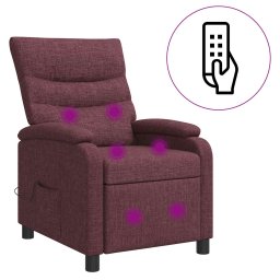 vidaXL Massage Recliner Paars Stof