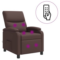vidaXL Massage Recliner Bruin Kunstleer