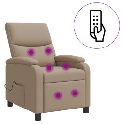 vidaXL Massage Recliner Cappuccino Kunstleer