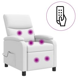 vidaXL Massage Recliner Wit Kunstleer