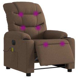 vidaXL Massagestoel elektrisch verstelbaar stof bruin