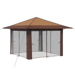 vidaXL Gazebo met 4 Zijwanden 3,3 x 3,3 m Beige en Bruin