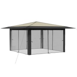 vidaXL Paviljoen met 4 Zijwanden 4 x 4 m Crème en Antraciet