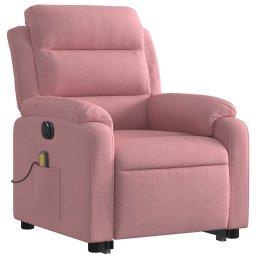 vidaXL Sta-op-massagestoel elektrisch verstelbaar fluweel roze