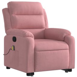 vidaXL Sta-op-massagestoel verstelbaar fluweel roze