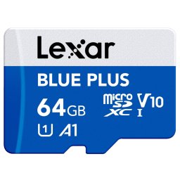 Lexar MicroSDHC Blue Plus UHS-I 64GB V30 Read 100MB/s With SD Adapter