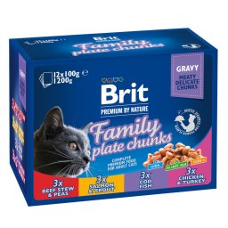12x100g Family Plate Brit Premium Cat natvoer voor katten