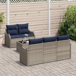 vidaXL Tuin Sofa Set Grijs 55 x 55 x 37 cm poly rattan
