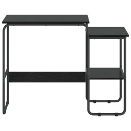 vidaXL Bureau met opbergruimte Zwart eiken 100 x 50 x 75 cm