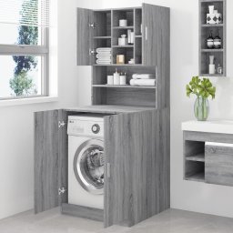 vidaXL Wasmachinekast bewekrt hout grijs sonoma eikenkleurig