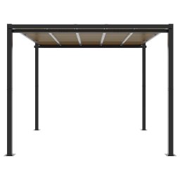 vidaXL Tuinpaviljoen 3x3 m aluminium antracietkleurig