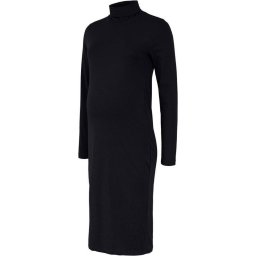 Mlsia Maat M L/s Rollneck Jersey Dress Black Dames Jurk