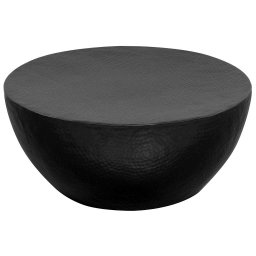 vidaXL Salontafel 70x30 cm gehamerd aluminium zwart
