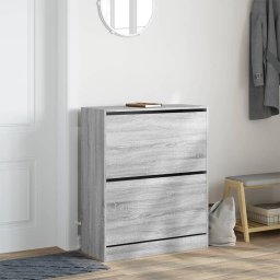 vidaXL Schoenenkast 80x34x96,5 cm bewerkt hout grijs sonoma eikenkleur
