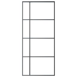 vidaXL Schuifdeur 90x205 cm ESG-glas en aluminium zwart
