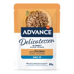 Voordeelpakket: 48x85g Advance Delicatessen in Saus Kip nat kattenvoer