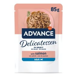 Voordeelpakket: 48x85g Advance Delicatessen in Saus Zalm nat kattenvoer