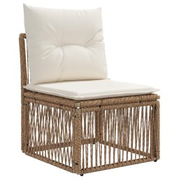 vidaXL Tuinbankenset 5 st Beige en Crème Wit poly rattan