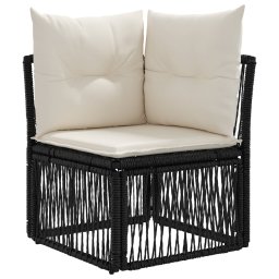 vidaXL Tuinbankenset 9 st Zwart en Cream Wit poly rattan