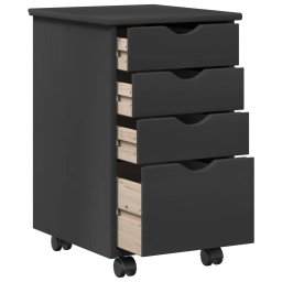 vidaXL Bureau Kas Set 2 st Grijs Massief grenenhout