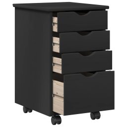 vidaXL Bureau Kas Set 2 st Zwart Massief grenenhout