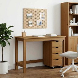vidaXL Bureau Kas Set 2 st HoningBruin Massief grenenhout
