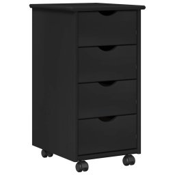 vidaXL Bureau Kas Set 2 st Zwart Massief grenenhout