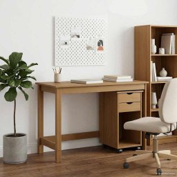 vidaXL Bureau Kas Set 2 st HoningBruin Massief grenenhout