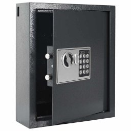 vidaXL Digitale kluis met slot Donkergrijs 30 x 10 x 36,5 cm Staal