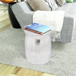 vidaXL Krukje/bijzettafeltje gehamerd aluminium zilverkleurig