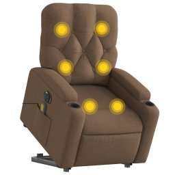 vidaXL Sta-op-massagestoel elektrisch verstelbaar stof bruin