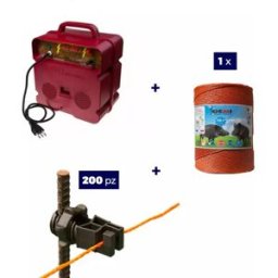 Gemi Elettronica Schrikdraad complete set voor wilde zwijnen met 220v-stroomvoorziening en 1000 meter 6 mm² draad voor de elektrische gemi