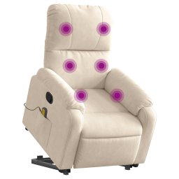 vidaXL Sta-op-massagestoel verstelbaar microvezelstof beige
