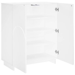 vidaXL Schoenenkast 73 x 38 x 87,5 cm Bewerkt hout Hoogglans Wit