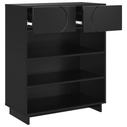 vidaXL Schoenenkast 73 x 38 x 87,5 cm Bewerkt hout Zwart