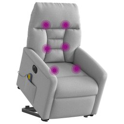 vidaXL Sta-op-massagestoel elektrisch verstelbaar stof wolk grijs