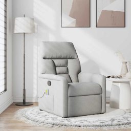 vidaXL Massagestoel verstelbaar stof wolk grijs